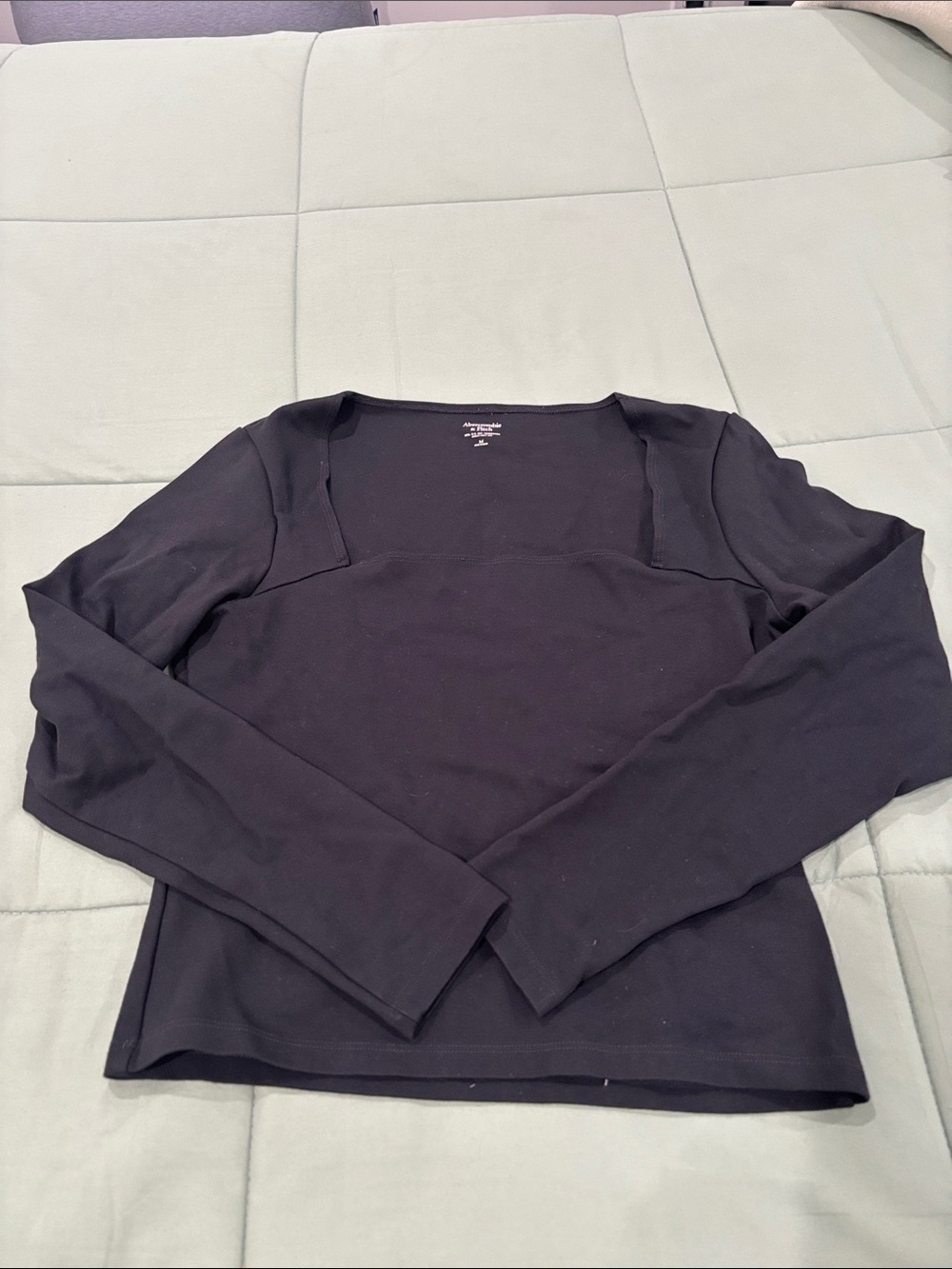 Abercrombie & Fitch Bodycon Long Sleeve Black Top